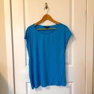 RALPH LAUREN Blue Short Sleeve Cotton Tee LARGE NWT